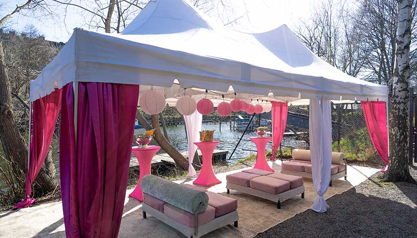 Pink Party tält fest dekoration och möbler